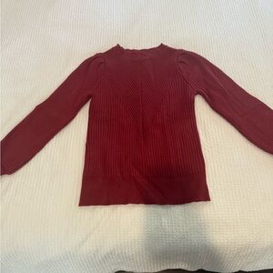 Elegant Red Ribbed Women's Top